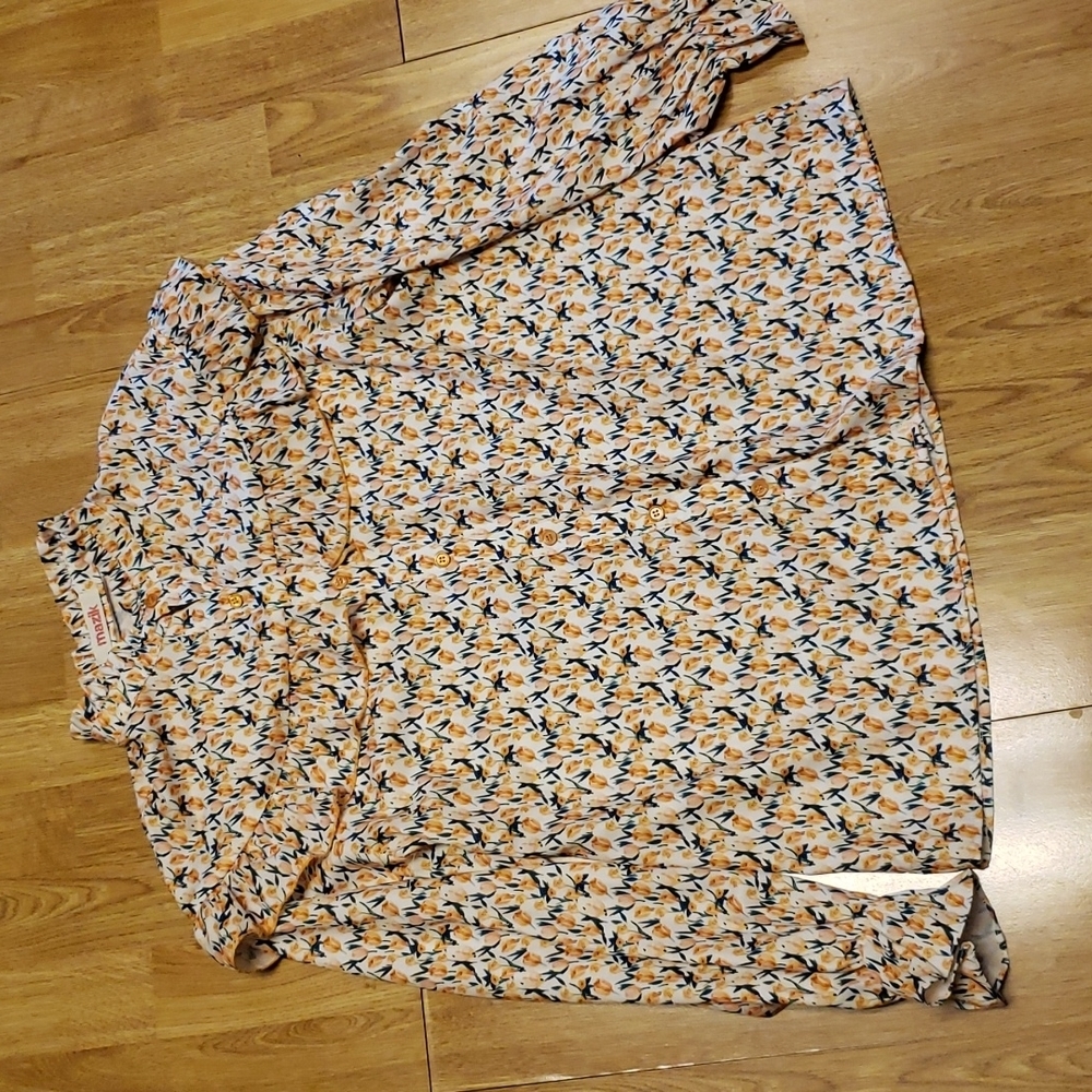 Mazik cottagecore ruffle floral blouse sz small